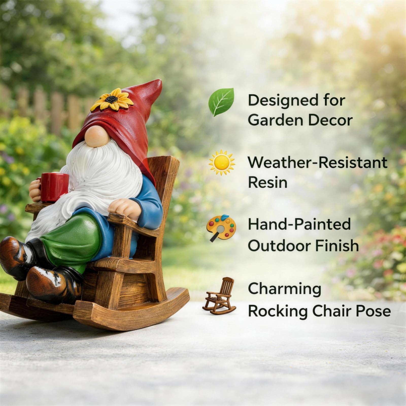 Somdzono durable outdoor gnome suitable for garden displays
