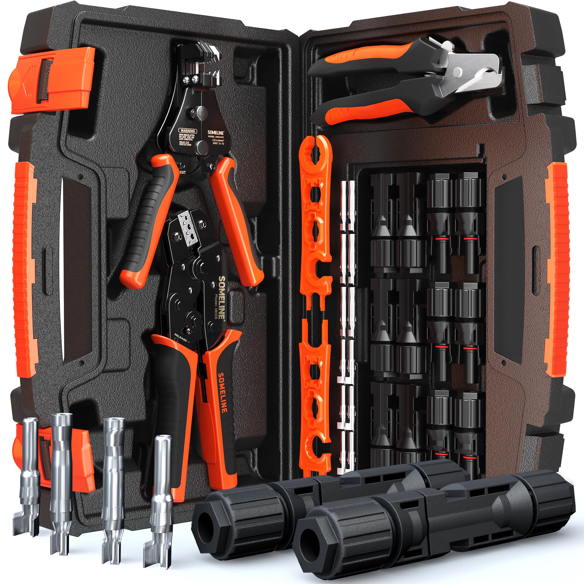 SOMELINE solar connector crimping tool kit for fast, secure PV cable terminations