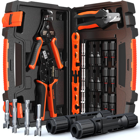 SOMELINE solar connector crimping tool kit for fast, secure PV cable terminations