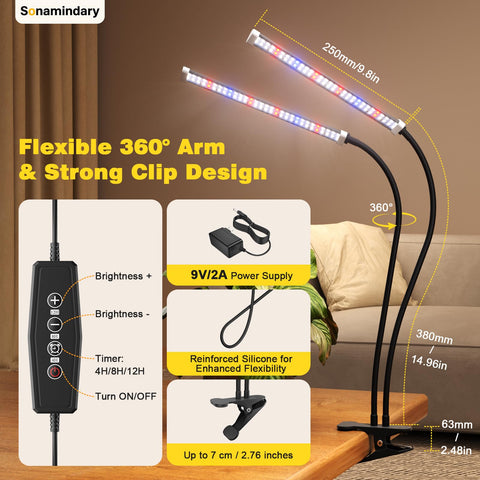 Sonamindary flicker-free light with true color rendering protects eyes and showcases plants