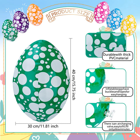 Sonarun pink dot-pattern Easter egg for outdoor yard decor