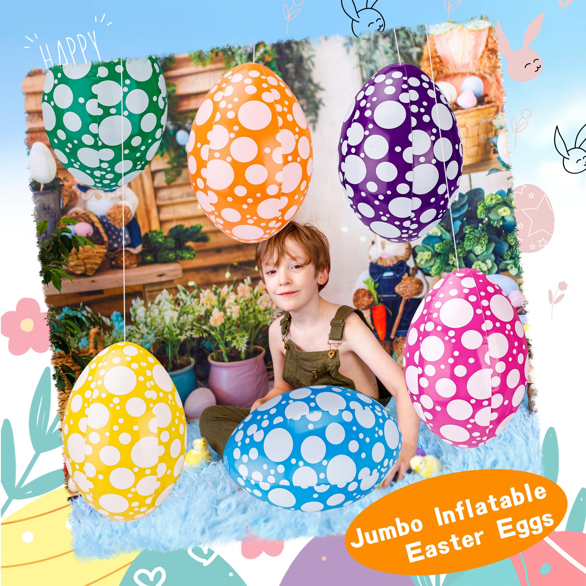 Sonarun yellow dot-pattern Easter egg for versatile indoor-outdoor setups