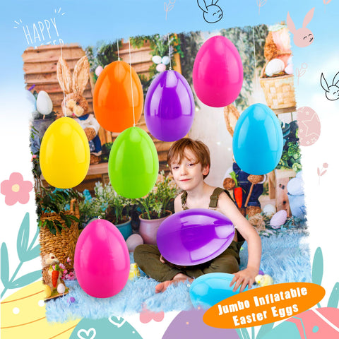 Sonarun yellow inflatable Easter eggs create cheerful lawn ambiance
