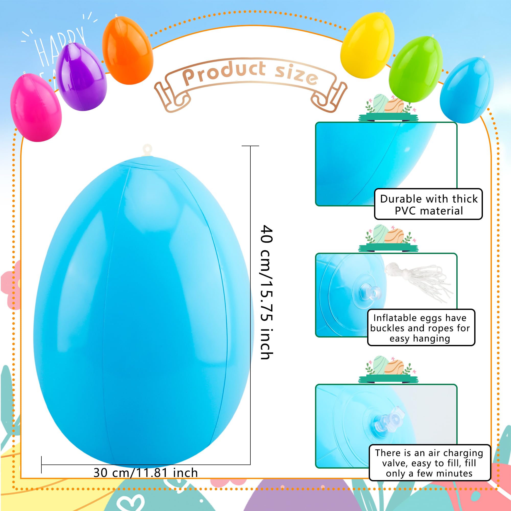 Sonarun 30x40 cm eggs provide quick setup and a prominent garden focal point.