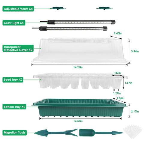 Sondiko dual grow-light tray supports healthy seedling growth with adjustable brightness.