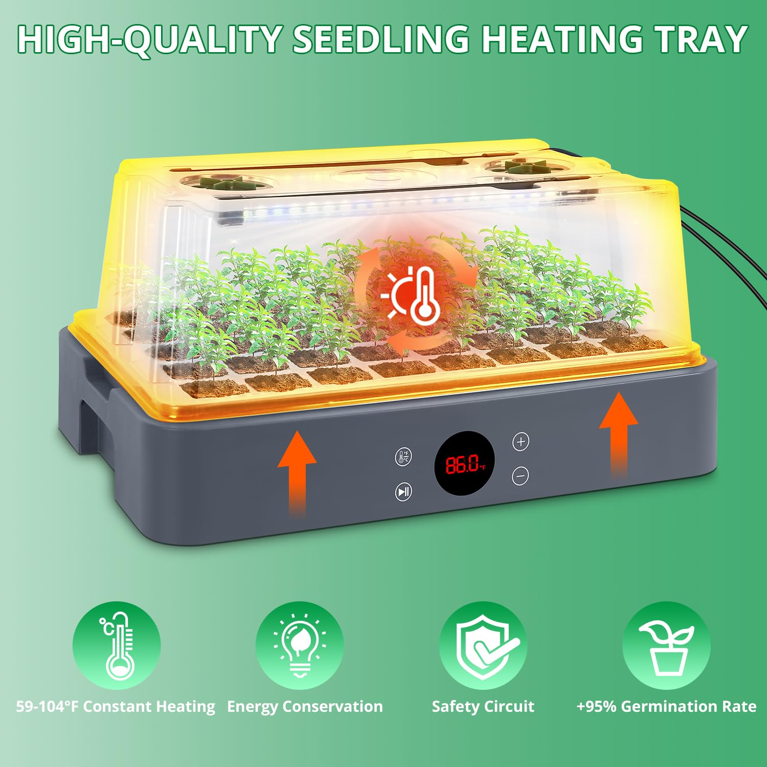 Dual full-spectrum LED grow lights on Sondiko kit, adjustable for growth stages