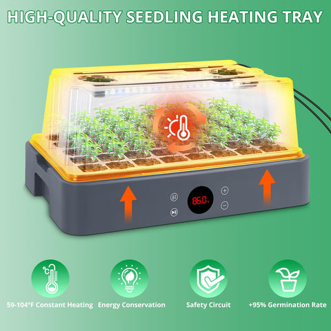 Dual full-spectrum LED grow lights on Sondiko kit, adjustable for growth stages