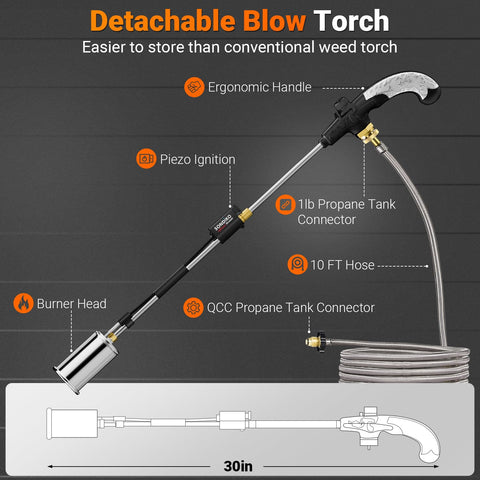 Sondiko detachable 30-inch arm offering safer operation and reach.