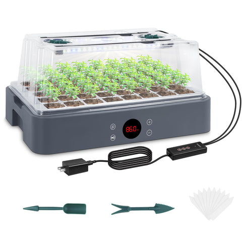 Sondiko seed starter tray with grow light, front view showing compact design