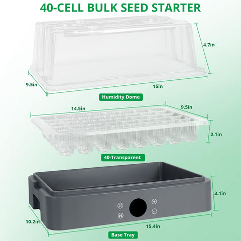 Built-in bottom heater in Sondiko seed starter kit warms soil for faster germination