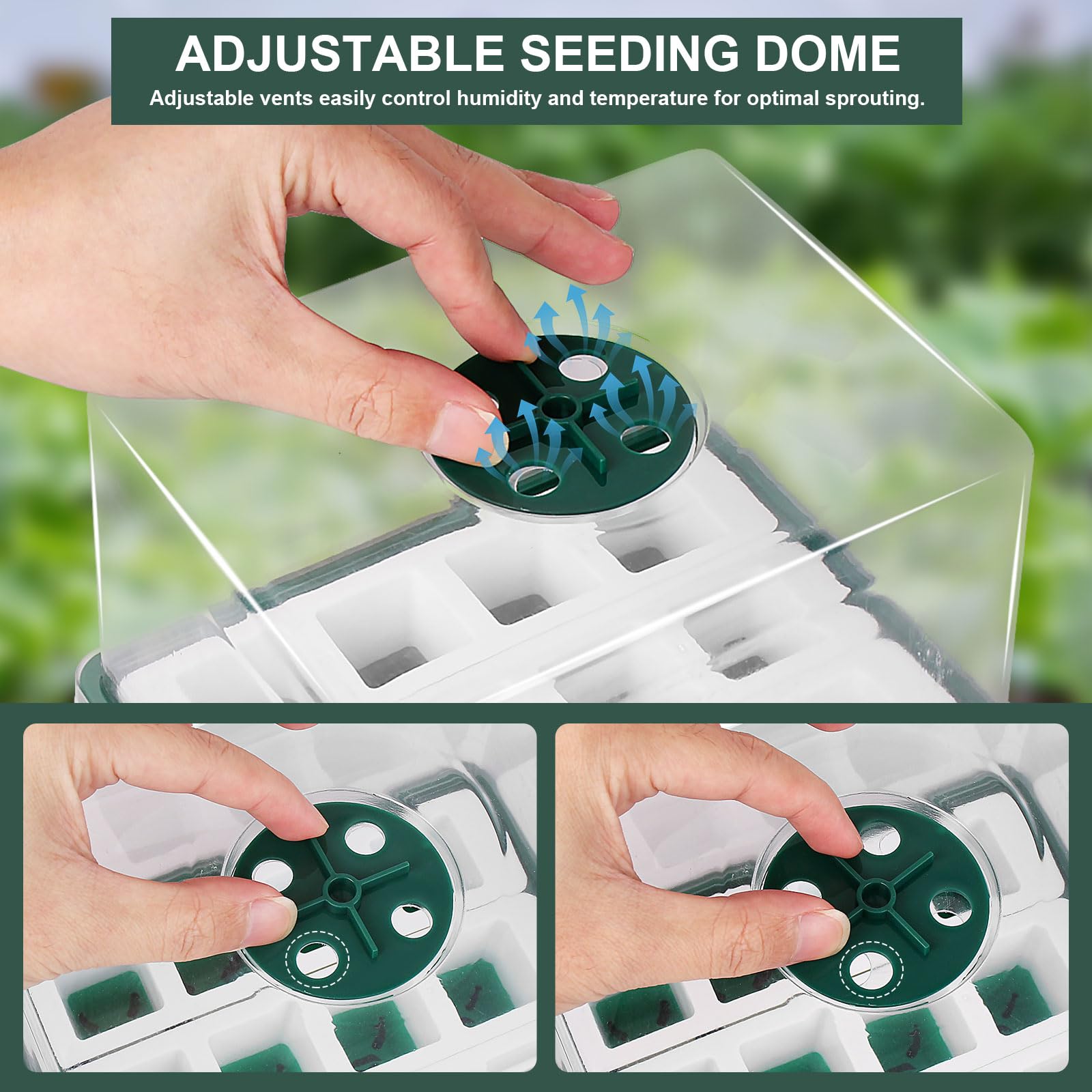 Sondiko seed starter tray bottom drainage holes shed excess water for healthy growth.