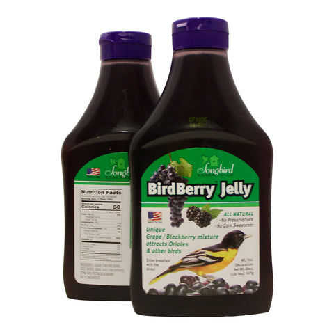 Songbird Essentials Bird Berry Jelly bottle ready for backyard use