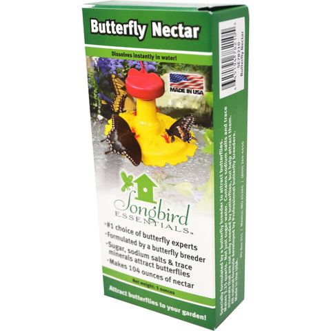 Songbird Essentials butterfly nectar bottle attracts butterflies and supports a thriving garden pollinator habitat.