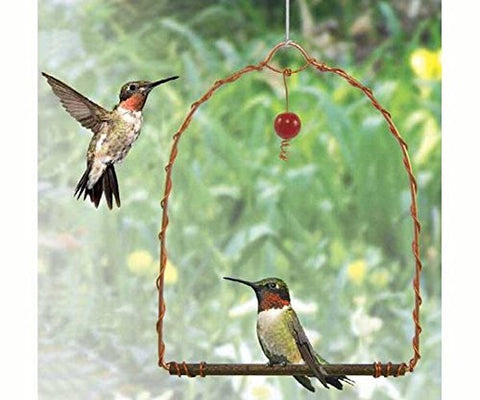 Songbird Essentials Sehhhums Copper Hummingbird Swing copper wire detail close-up adds color.
