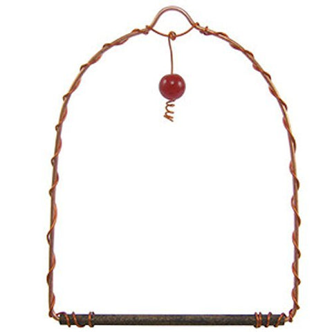 Songbird Essentials Sehhhums Copper Hummingbird Swing front view attracts hummingbirds to your garden.