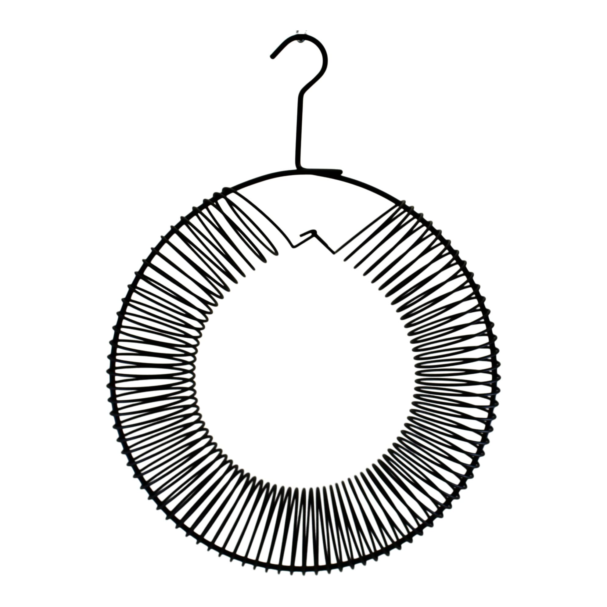 Songbird Essentials whole peanut wreath feeder in black enables blue jays to pick shelled peanuts.