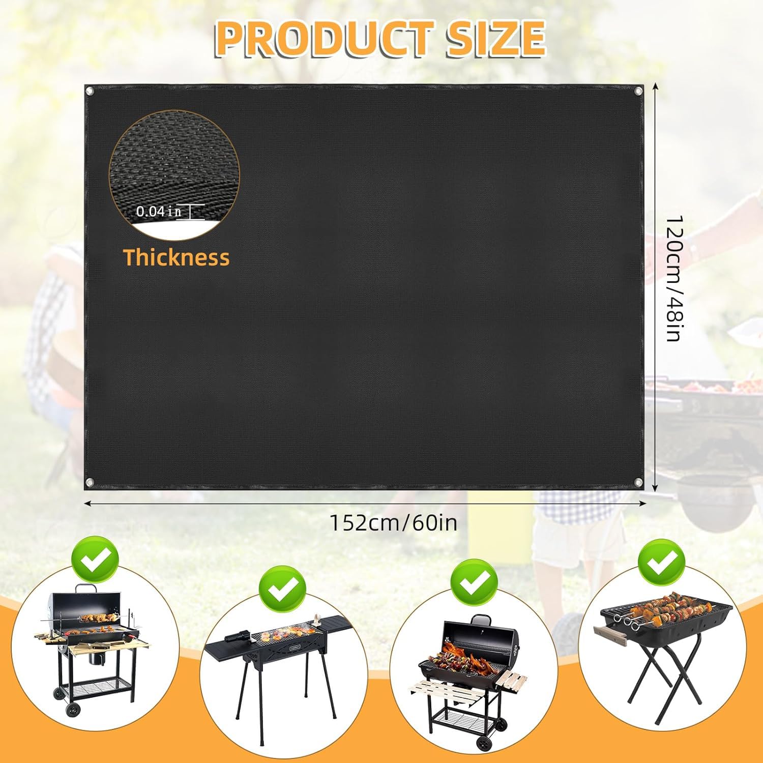 SONGC under grill mat 60x48 edges detail shows durable coating.