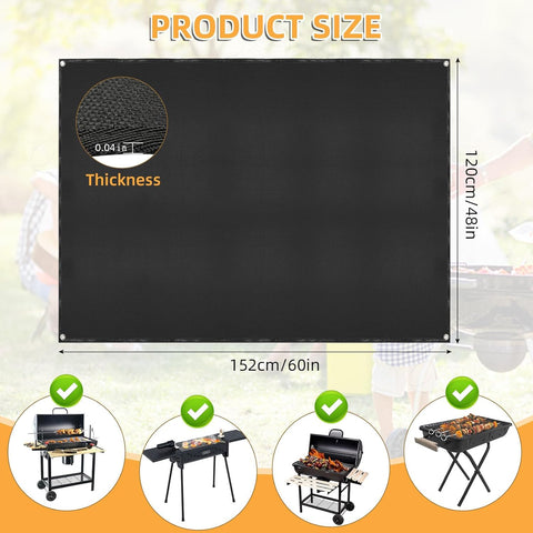 SONGC under grill mat 60x48 edges detail shows durable coating.