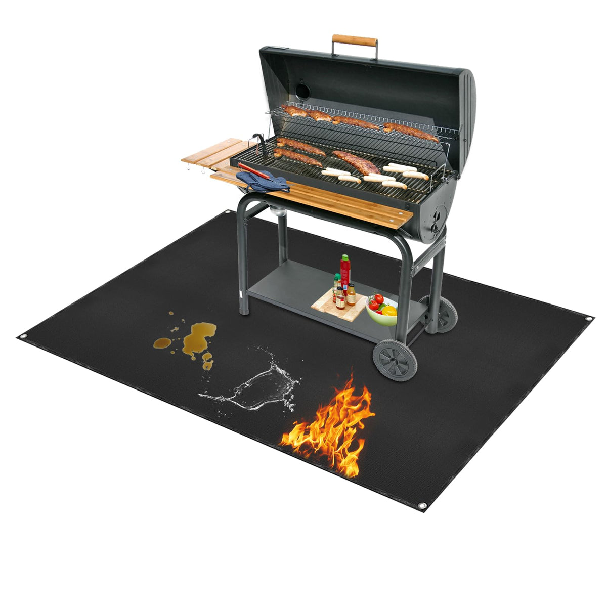 SONGC under grill mat 60x48 main view protects deck from heat and spills.