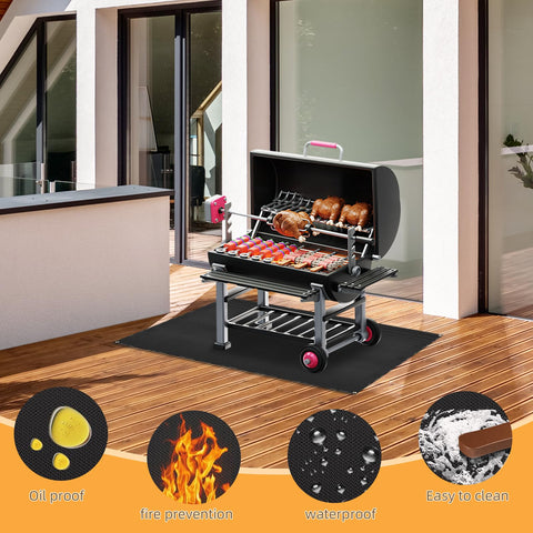 SONGC under grill mat 60x48 outdoor-safety for oil and sparks.