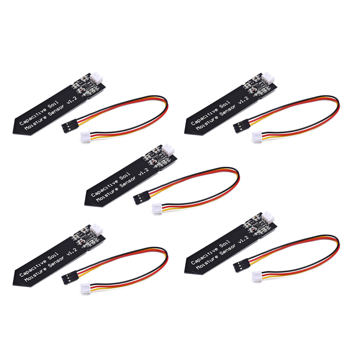 Songhe capacitive soil moisture sensor module front view showing corrosion-resistant body for reliable soil monitoring.