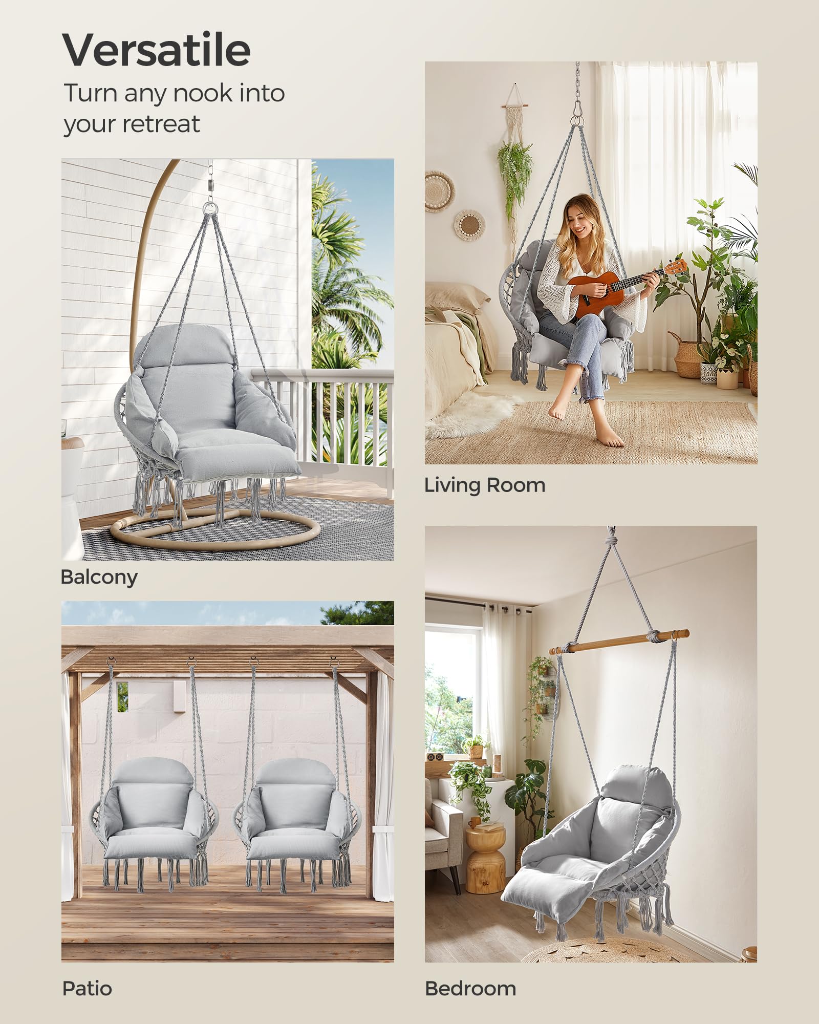 SONGMICS durable materials promise years of comfy use in any space