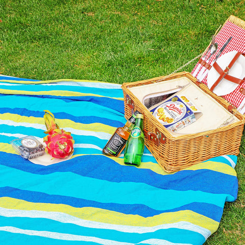 SONGMICS blue-yellow stripes hammock fabric with stylish look