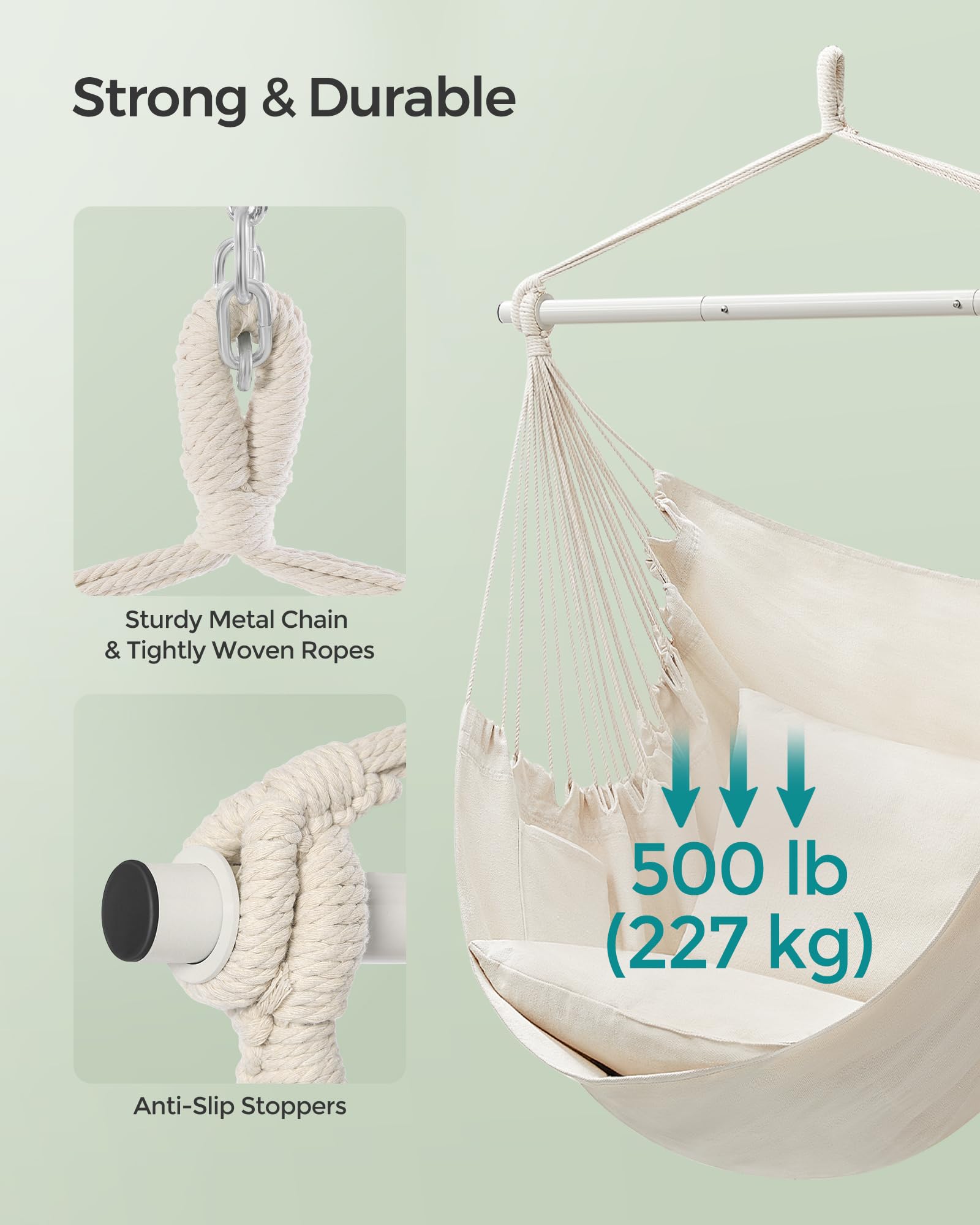 Two large pockets on the sides hold essentials within reach.