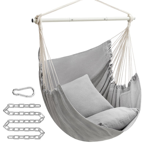 SONGMICS Hammock Chair two cushions for plush lounging.
