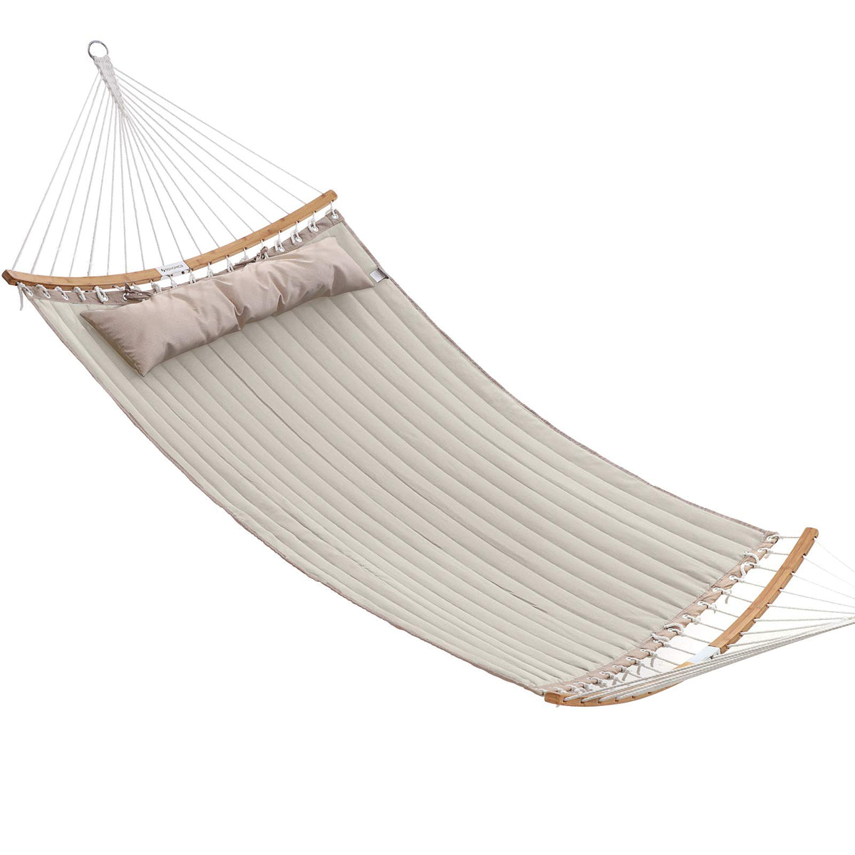 SONGMICS hammock curved bamboo spreaders highlight safer lounging outdoors