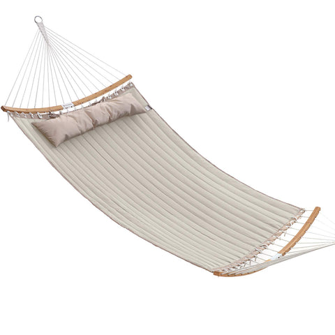 SONGMICS hammock curved bamboo spreaders highlight safer lounging outdoors
