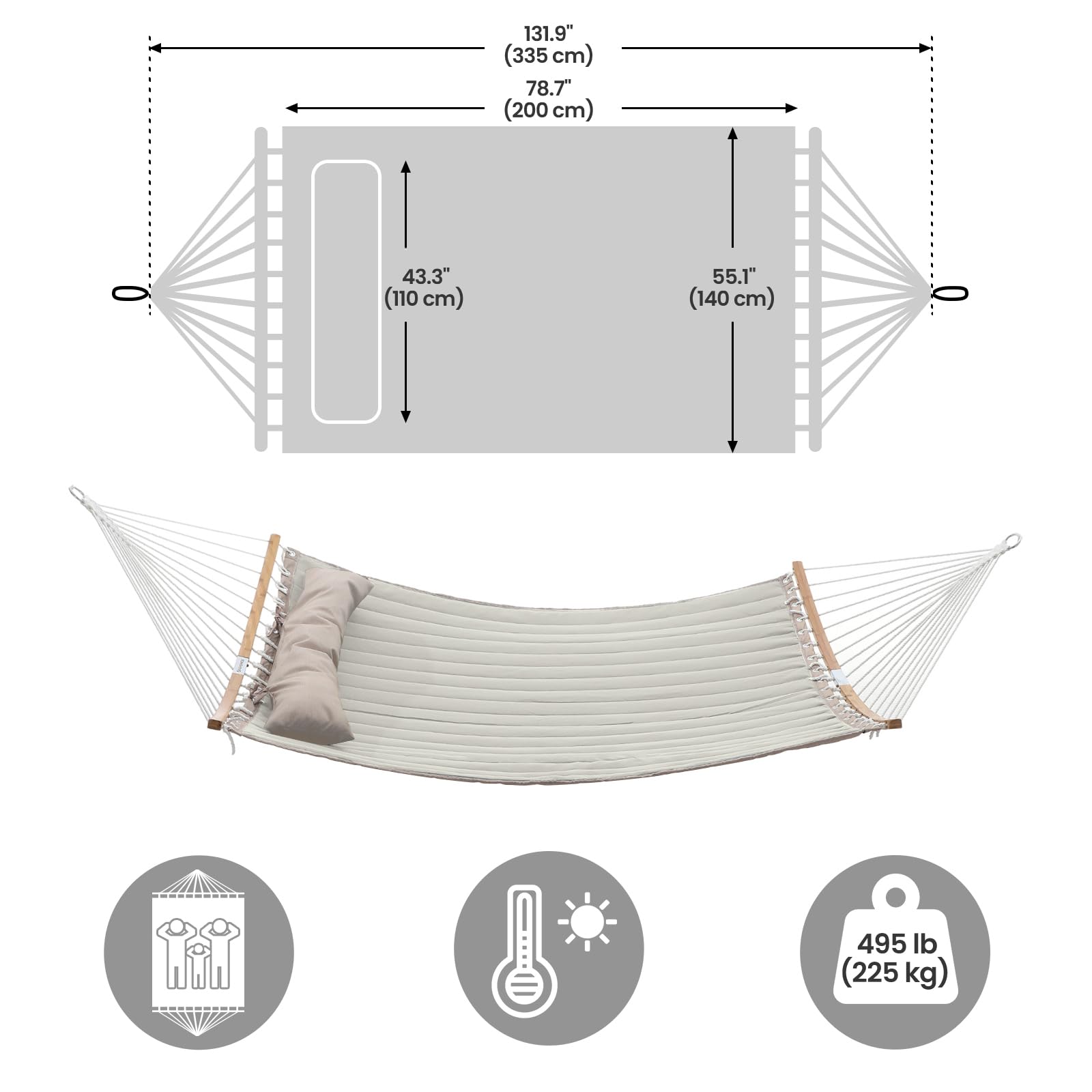 SONGMICS easy-assembly hammock with simple structure for quick setup