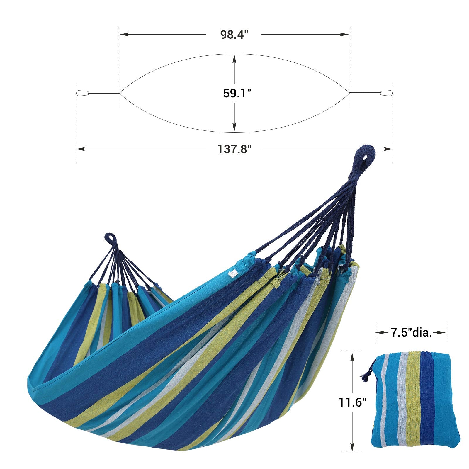SONGMICS hammock fabric closeup shows breathable 380 g/m2 material