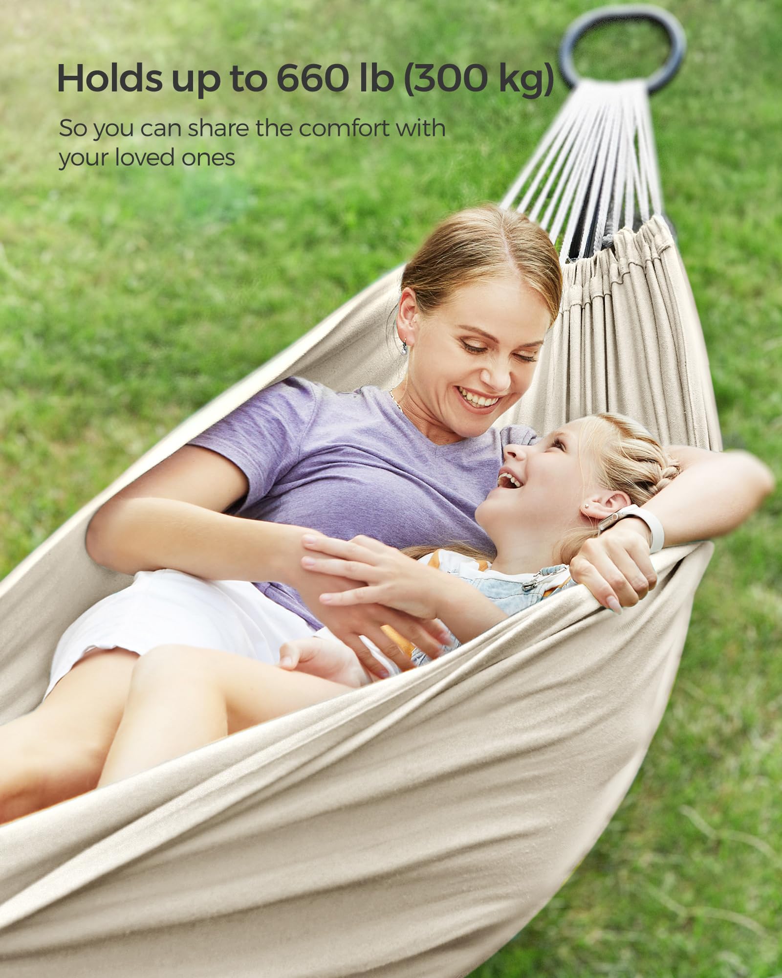 Songmics hammock mounting straps included for quick outdoor hanging