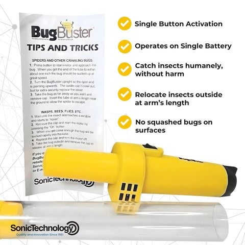 Sonic Technology BugBuster BB100 battery-powered operation offers quick captures.