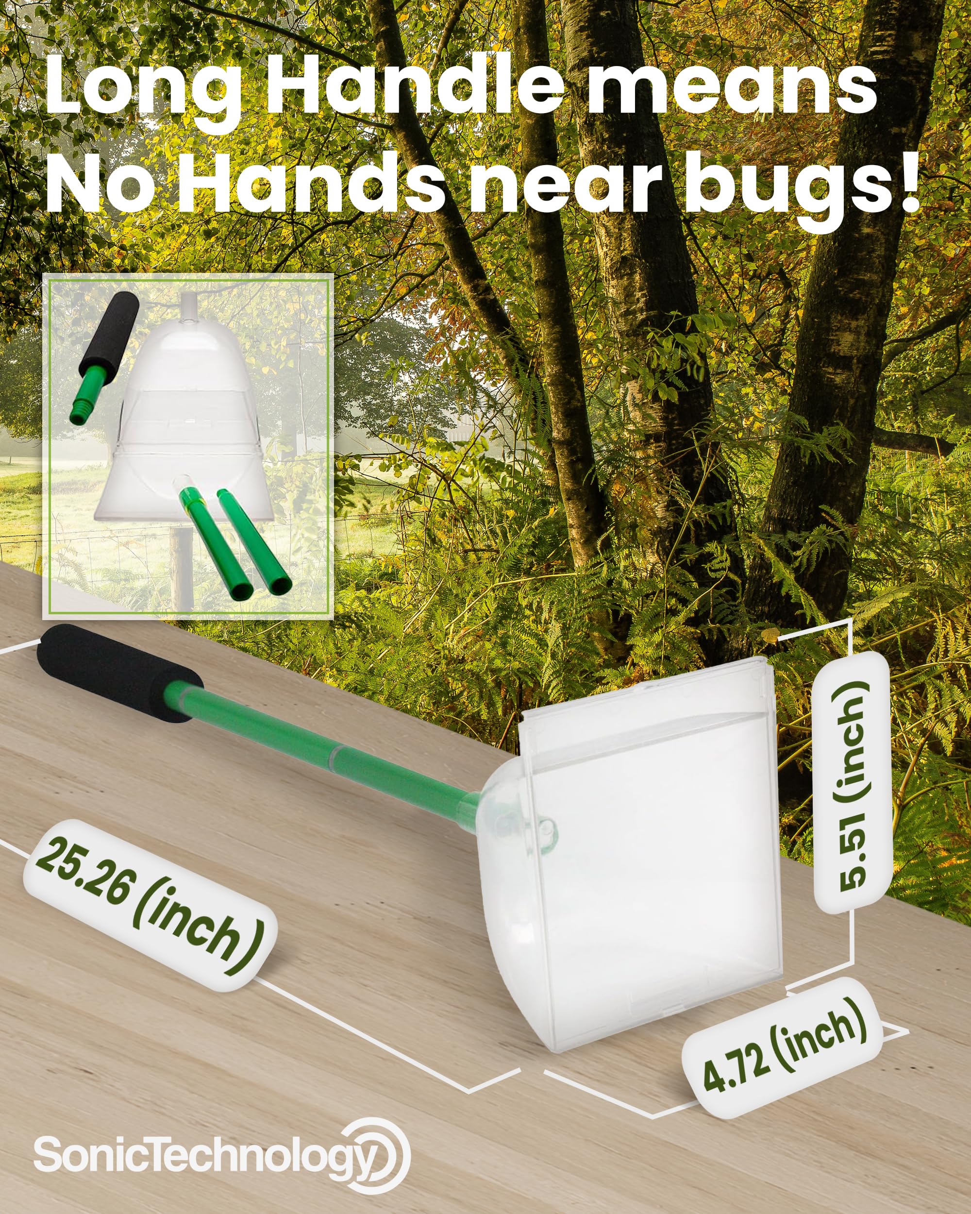 Sonic Technology Katcha ergonomic handle allows comfortable one-handed use
