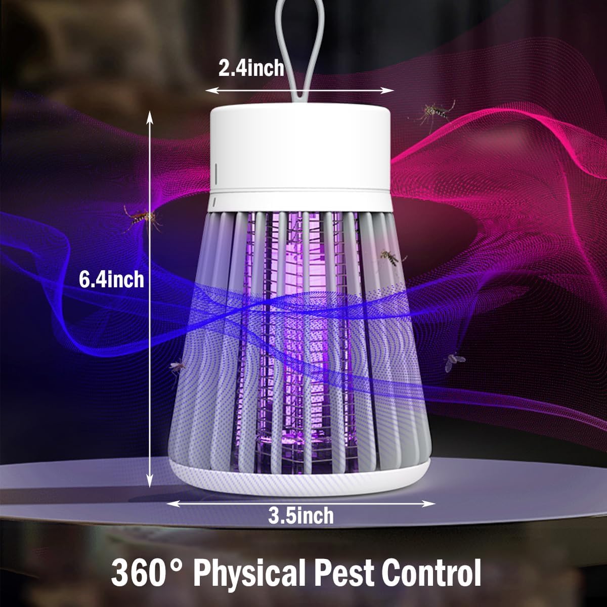 SonicPulse Bug Zapper side view highlights compact design for family spaces.