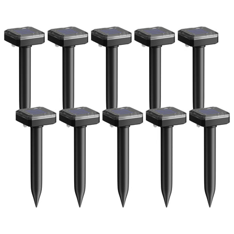 SonicPulse solar mole repellent 10-pack packaging ready for outdoor deterrence in yards.