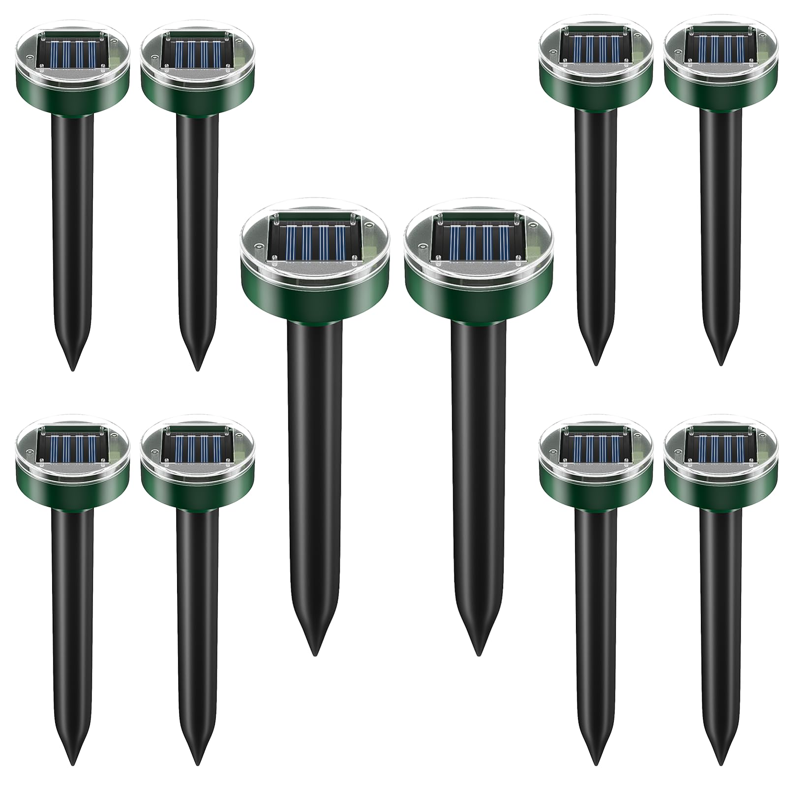 SonicPulse Ultrasonic Solar Mole Repellent unit in a sunlit backyard protects soil without chemicals.