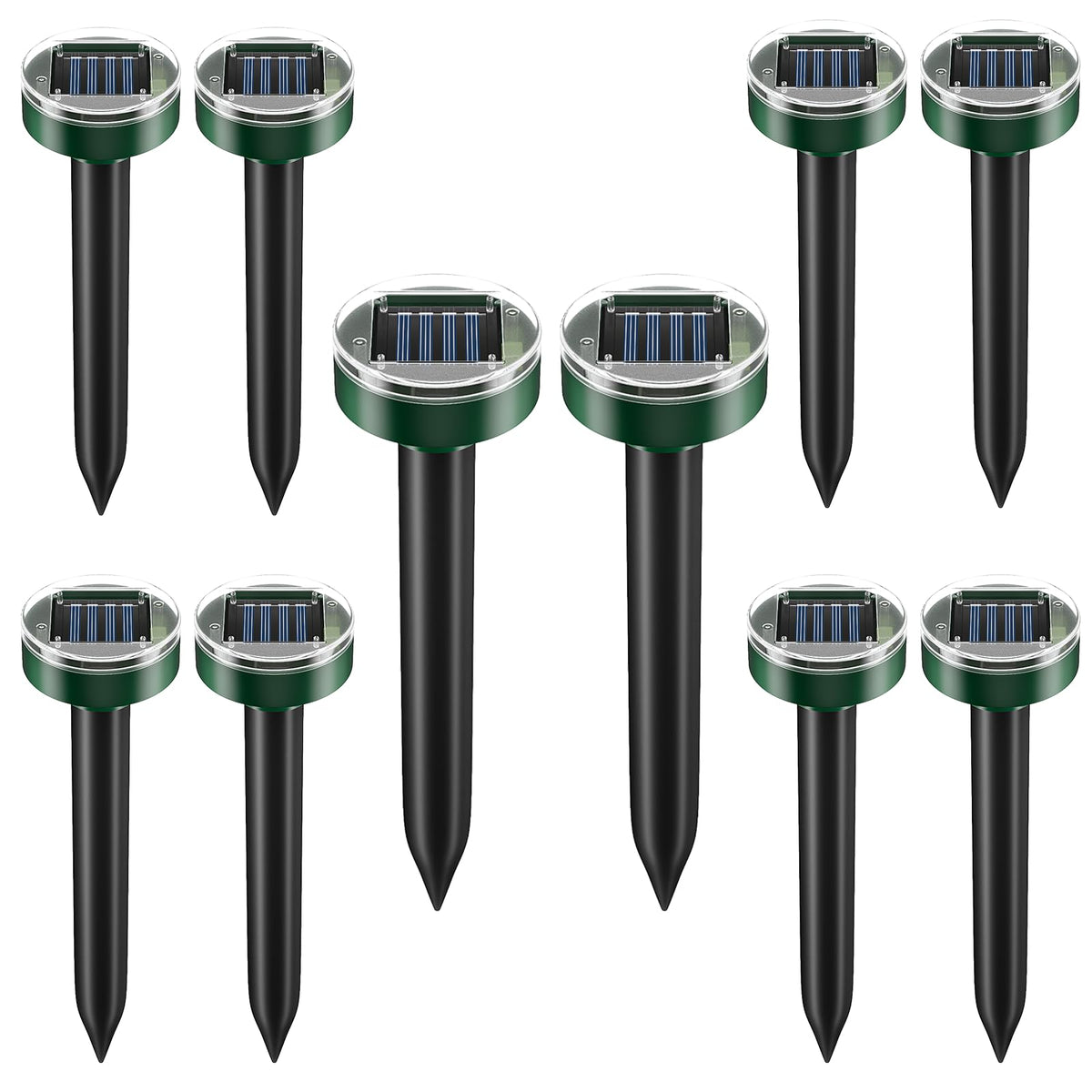SonicPulse Ultrasonic Solar Mole Repellent unit in a sunlit backyard protects soil without chemicals.