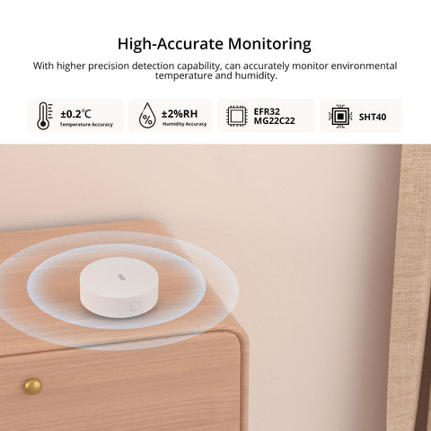 Readings refresh every 5 seconds for current conditions with SNZB-02P.