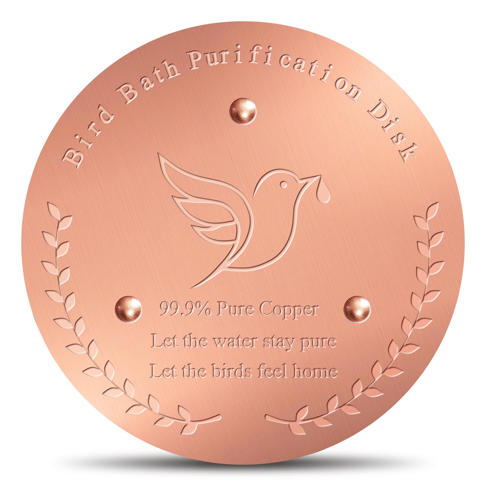 SONSIL birdbath copper disk closeup showing 1mm copper durability