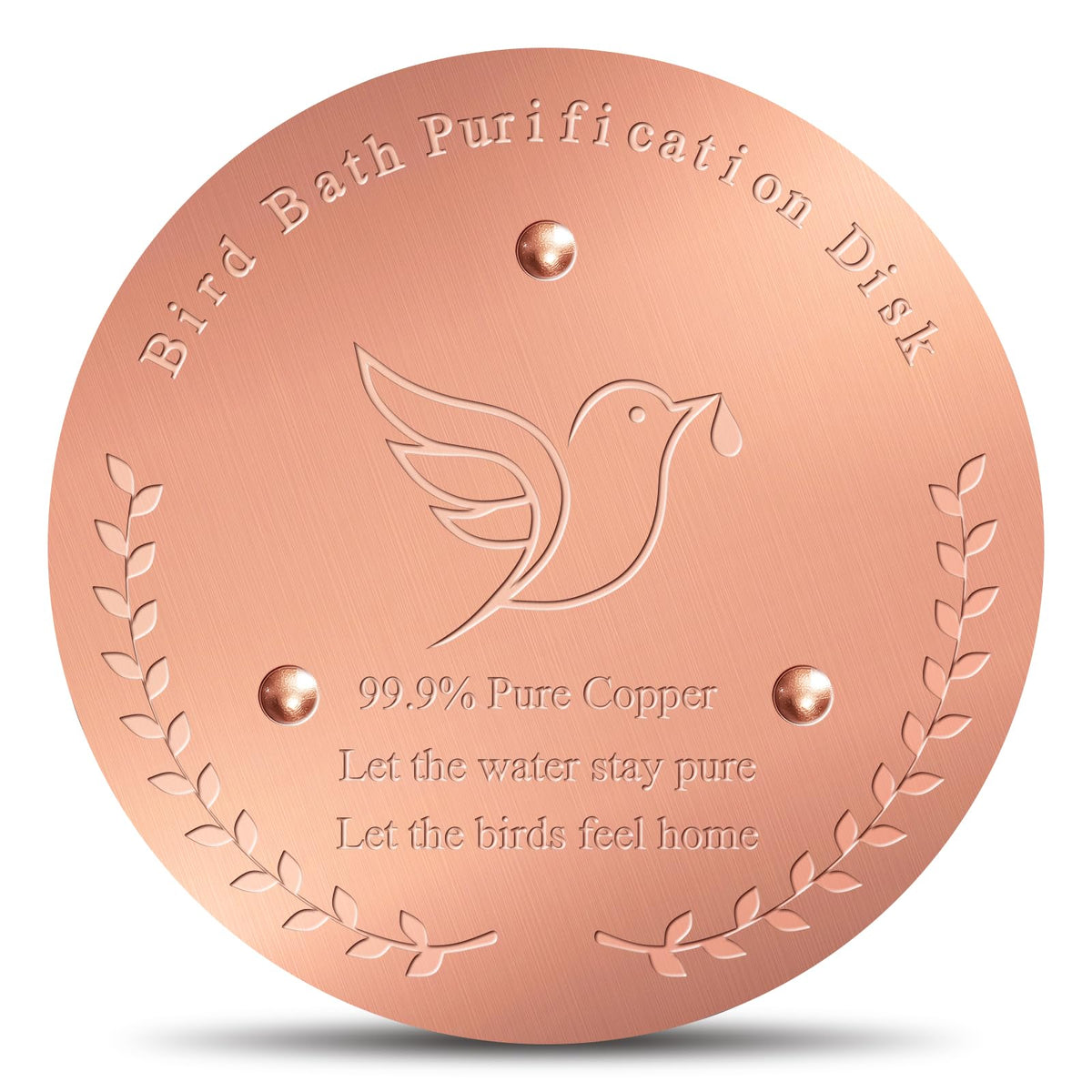 SONSIL birdbath copper disk closeup showing 1mm copper durability
