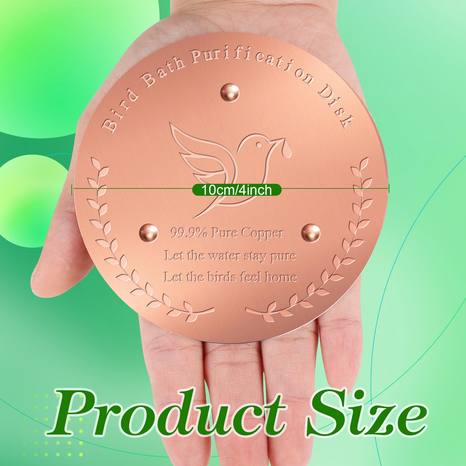 SONSIL copper disk in bowl providing consistent water contact for birds