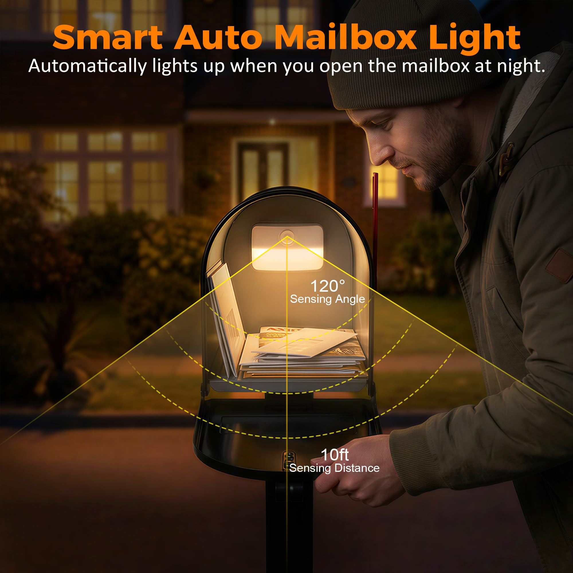 sooogd mailbox light 3000K soft white glow for comfortable interior visibility