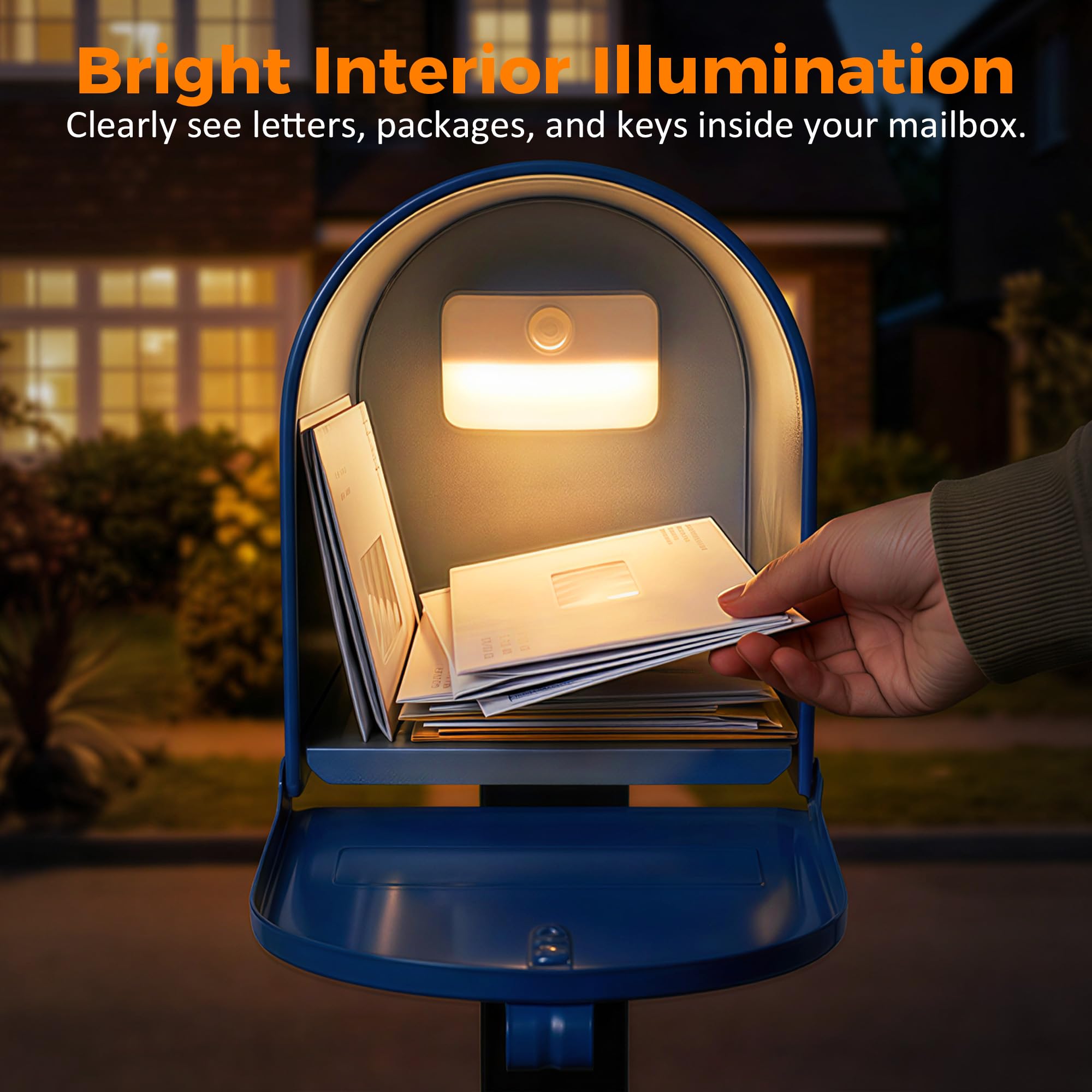 sooogd battery-powered mailbox light without wiring for shaded areas