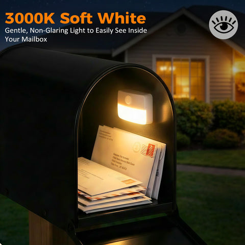 sooogd peel-and-stick mounting secures light inside the mailbox