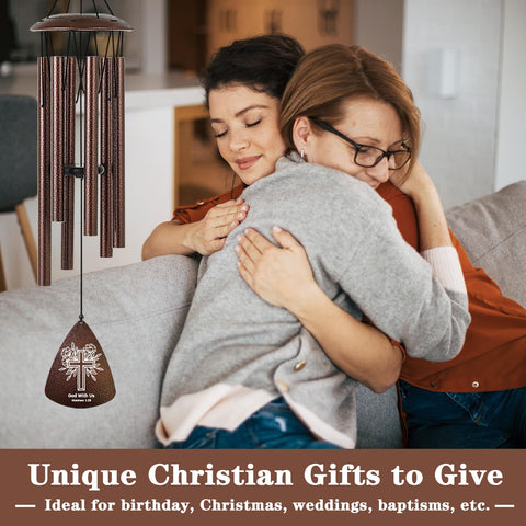Soopau wind chime with Bible verse detail highlighting faith
