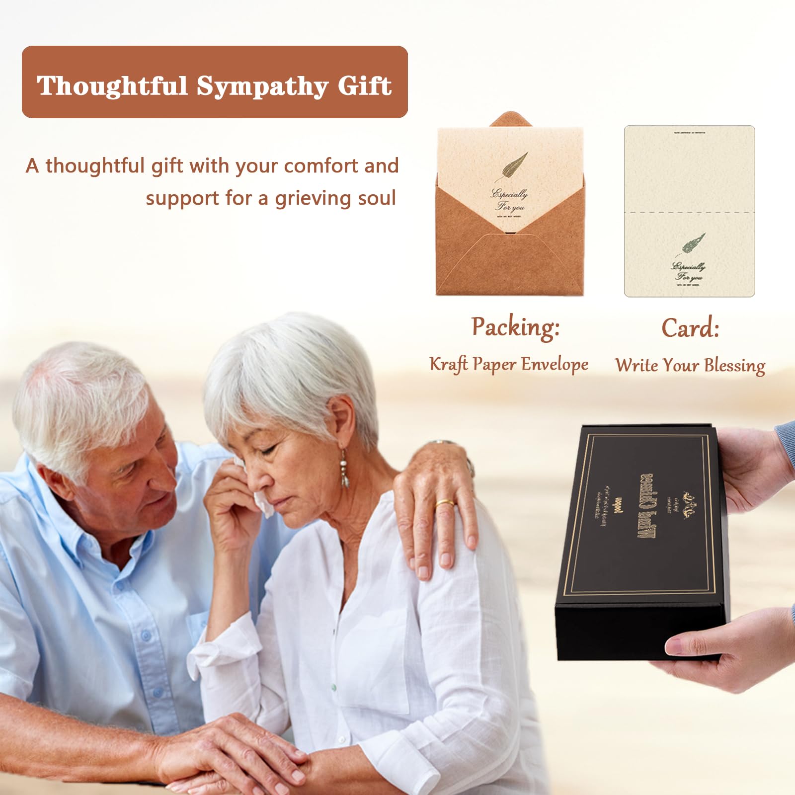 Soopau black gift box with greeting card for elegant presentation