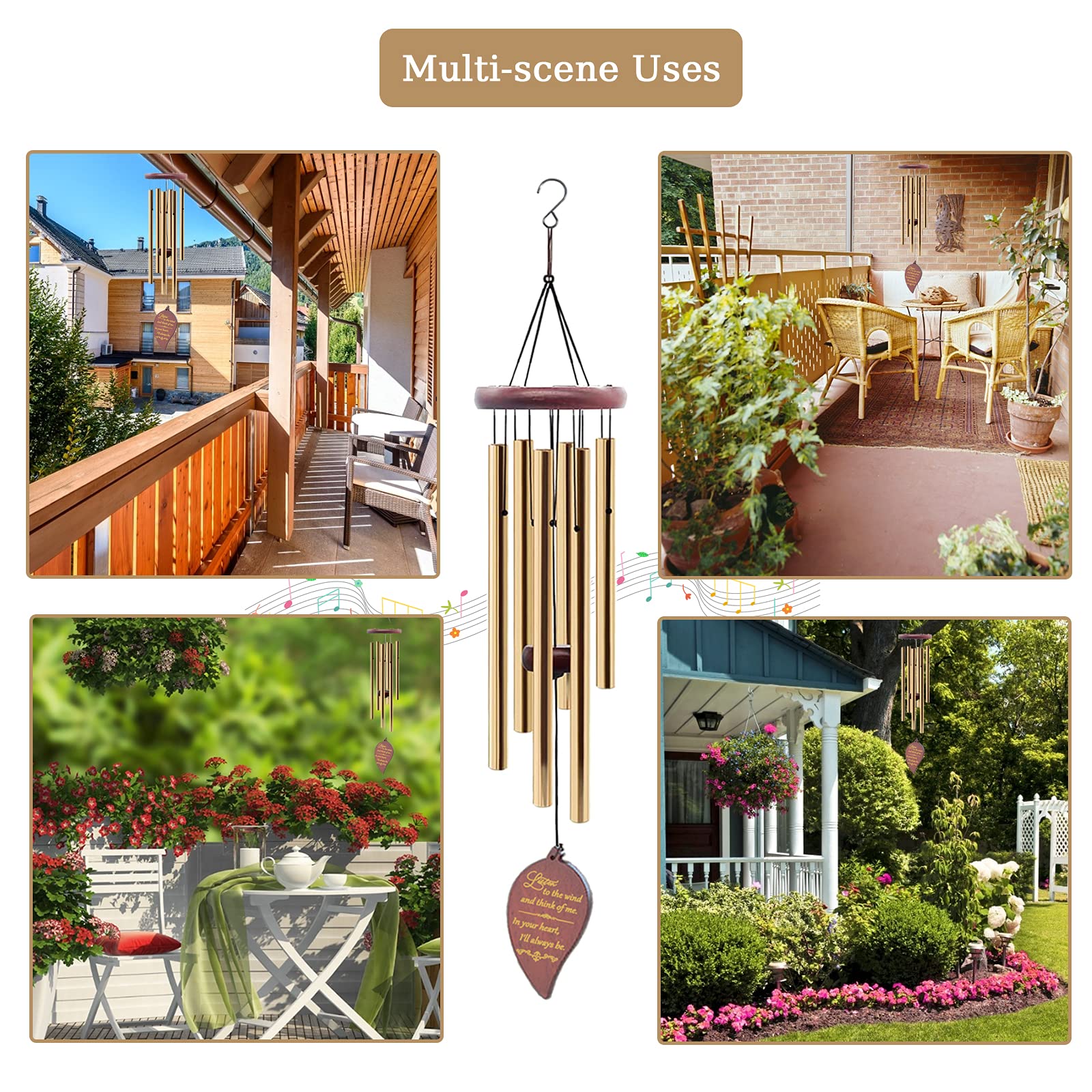 Soopau wind chimes enhance outdoor decor for garden or patio
